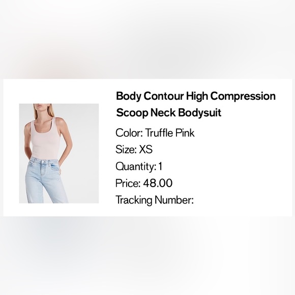 Express Body Contour High Compression Scoop Neck Bodysuit - Picture 6 of 6